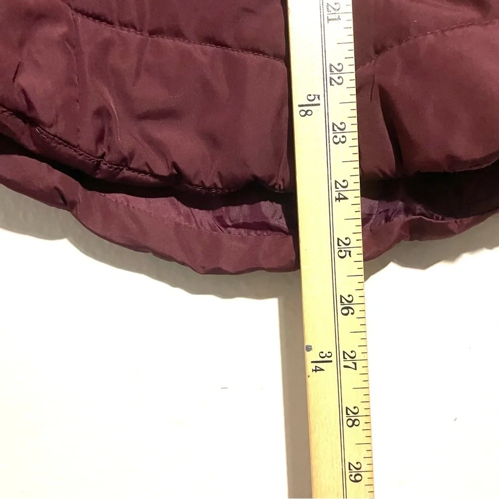 Aeropostale Puffer Vest Jacket Women’s Size S Maroon Full Zip Pockets Quilted‎